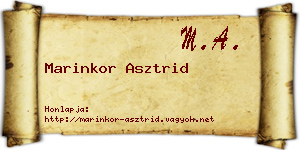 Marinkor Asztrid névjegykártya